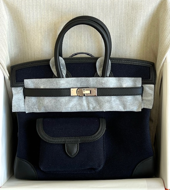 Black Hermes Birkin 25 with Palladium Hardware –