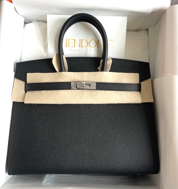 Black Hermes Birkin 25 with Palladium Hardware –