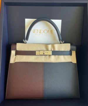 Hermes Kelly 25 Sellier Bleu Frida Epsom Gold Hardware - Vendome Monte Carlo