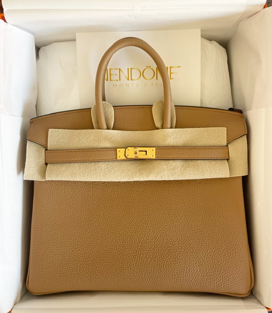 Hermes Birkin 25 Etoupe Togo Gold Hardware - Vendome Monte Carlo