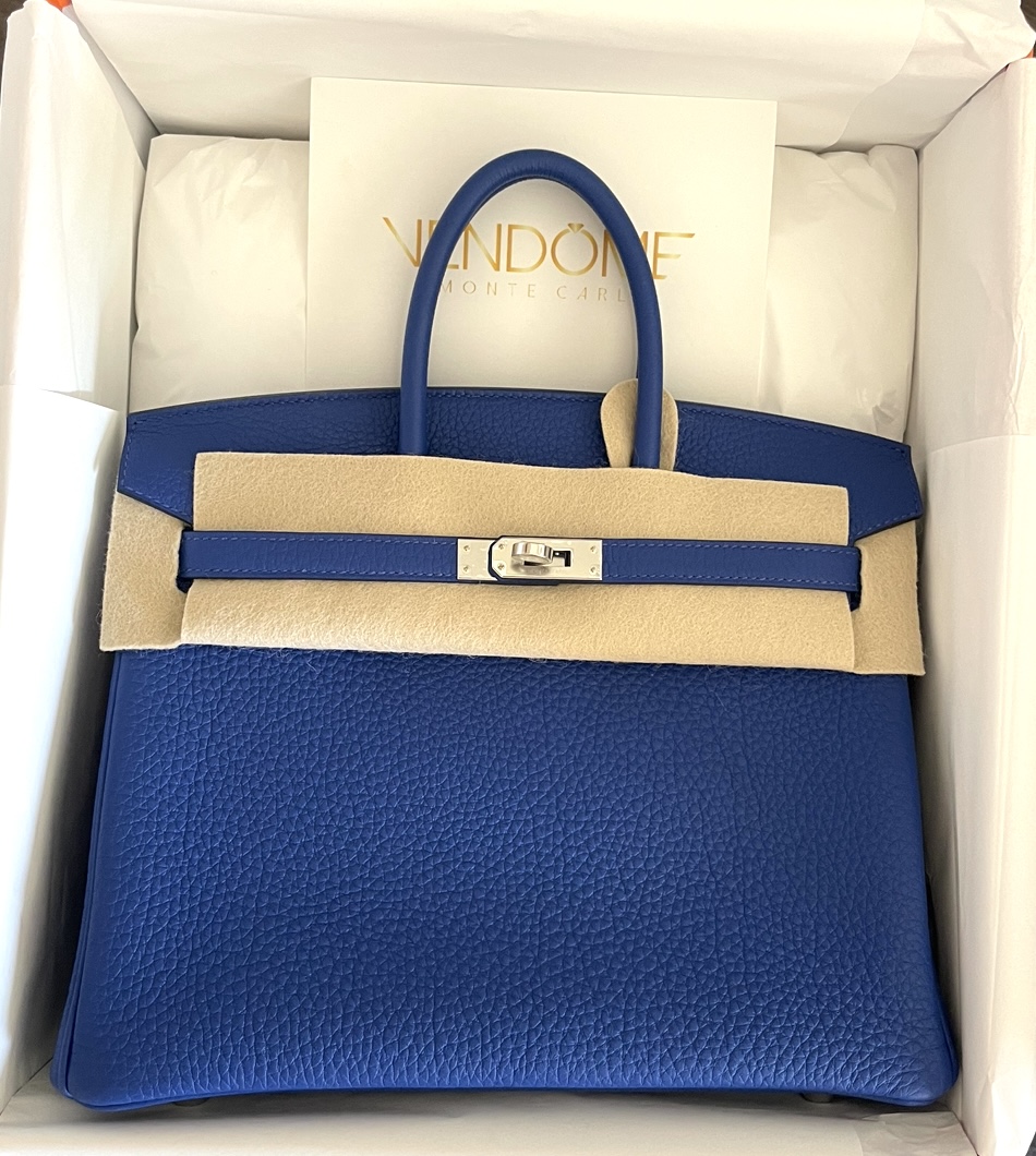 Hermes Birkin 30 Bleu Royal Blue Leather Palladium Hardware 2022