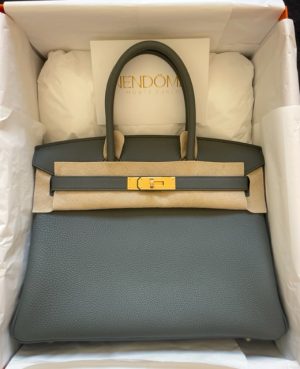 Hermes Birkin 25 Vert Amande Togo Palladium Hardware #D