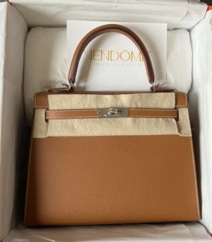 Hermes Kelly 25 Sellier Gris Mouette Epsom Gold Hardware #X - Vendome Monte  Carlo