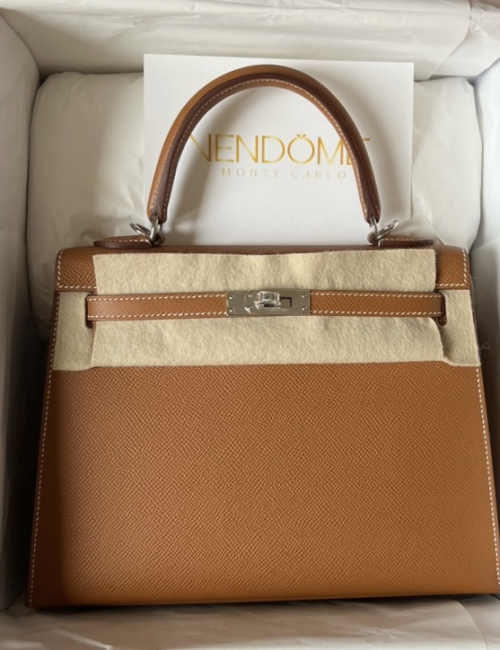 Hermes Kelly 25 Gold Epsom Palladium Hardware