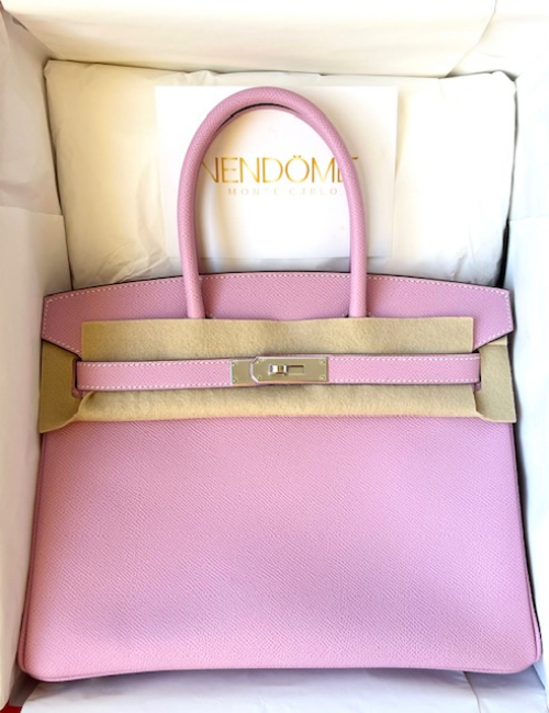 Hermes Birkin 30 Mauve Sylvestre Epsom Palladium Hardware