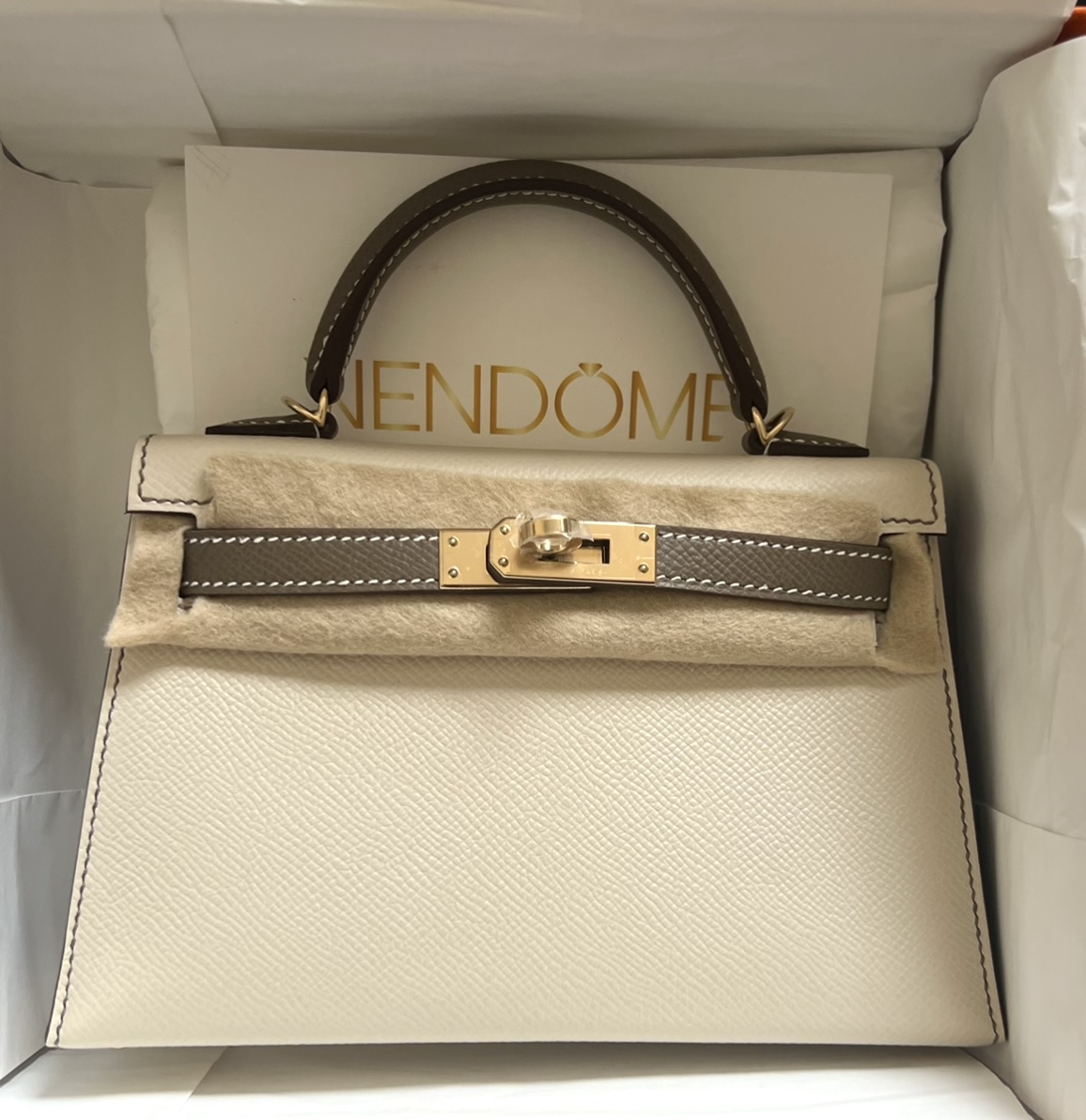 Hermes Kelly 25 Sellier Etoupe Epsom Gold Hardware #D - Vendome Monte Carlo