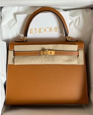 Hermes Kelly 25 Sellier Gris Mouette Epsom Gold Hardware #X - Vendome Monte  Carlo