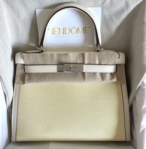 Hermes Kelly 28 Touch Gold Togo/Croco Palladium Hardware - Vendome Monte  Carlo