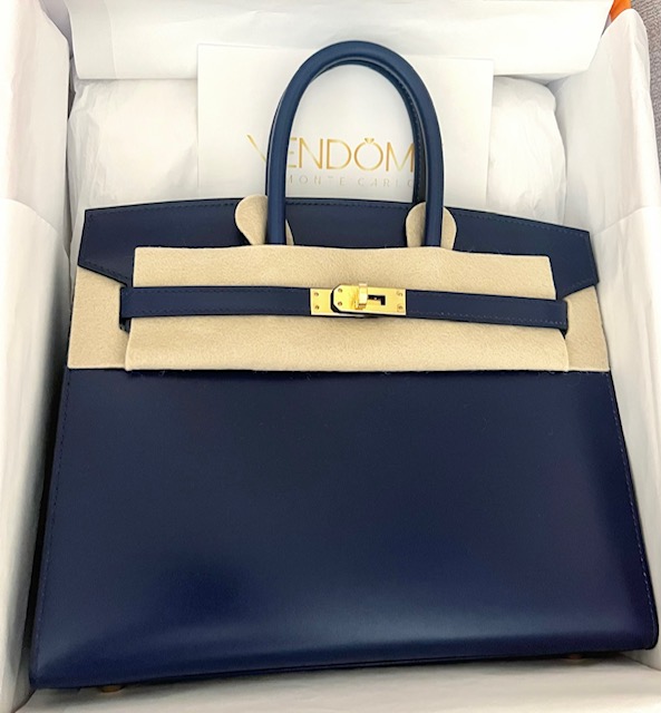 Hermes Birkin bag 25 Blue saphir Togo leather Silver hardware