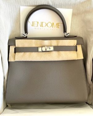 Hermes Kelly 25 Sellier Celeste Epsom Gold Hardware - Vendome Monte Carlo