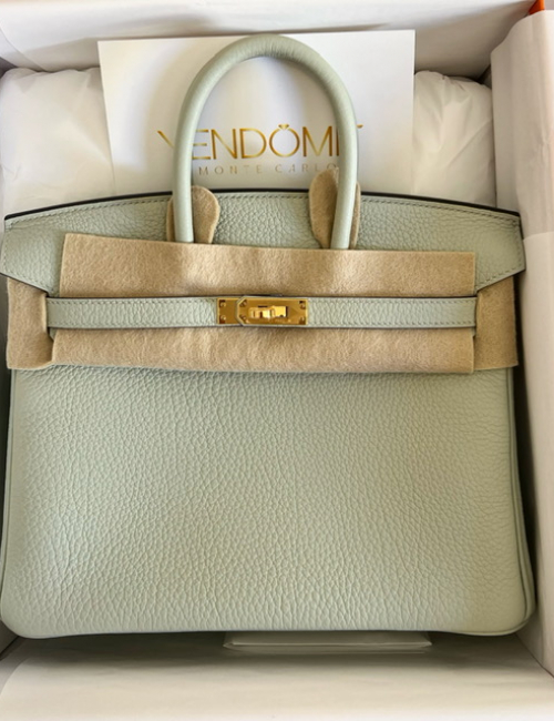 Hermes Birkin 25 Etoupe Swift Palladium Hardware #C - Vendome Monte Carlo