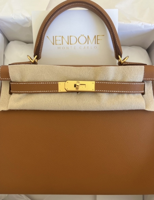 Hermes Kelly 28 Gold Epsom Gold Hardware