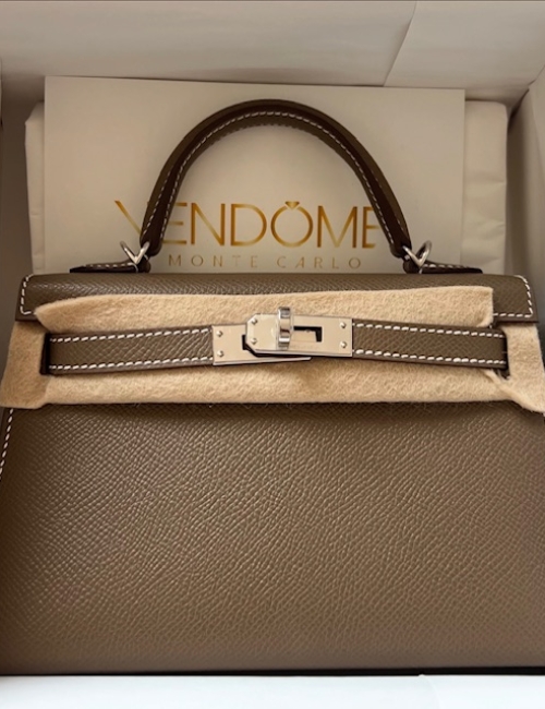 Hermes Kelly 20 Etoupe Epsom Palladium Hardware