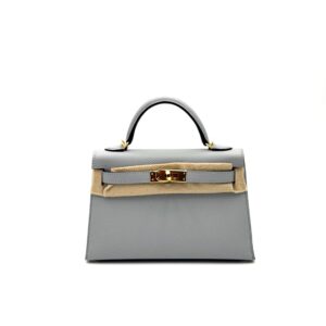 Hermes Kelly 20 Bleu Glacier Epsom Gold Hardware