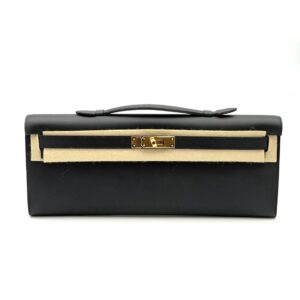 Hermes Kelly Cut Noir Black Swift Gold Hardware