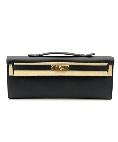 Hermes Kelly Cut Noir Black Swift Gold Hardware