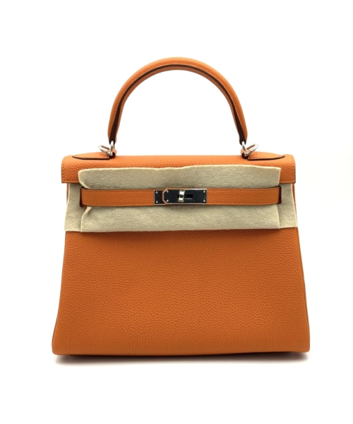 Hermes Kelly 28 Orange Togo Palladium Hardware