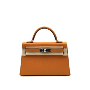 Hermes Kelly 20 Abricot/Cuivre Chevre Palladium Hardware