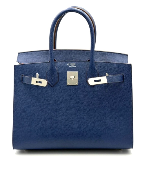 Hermes Birkin 30 HSS Bleu Saphir/Orange Epsom Palladium Hardware