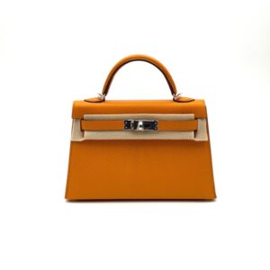 Hermes Kelly 20 Abricot/Cuivre Chevre Palladium Hardware