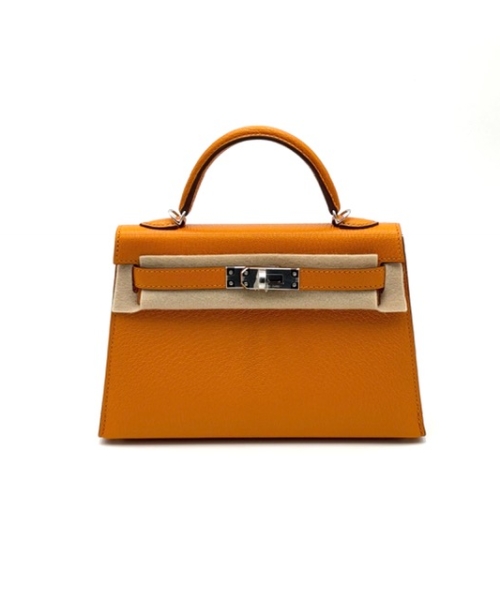 Hermes Kelly 20 Abricot/Cuivre Chevre Palladium Hardware
