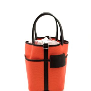 Hermes Picotin 18 Cargo Toile Rose TEXAS/Rouge SELLIER Palladium Hardware