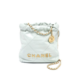 Chanel Mini 22 Leather Light Blue Bag