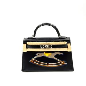 Hermes Mini Kelly 20 Cheval de bois Tadelakt Palladium Hardware
