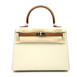 Hermes Kelly 25 HSS Sellier Craie/Gold Epsom Gold Hardware
