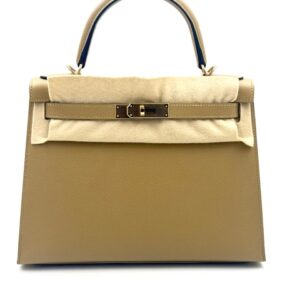 Hermes Kelly 28 Poussiere Epsom Light Gold Hardware