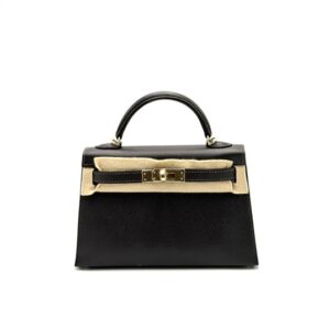 Hermes Mini Kelly 20 Bai Brun Madame Light Gold Hardware