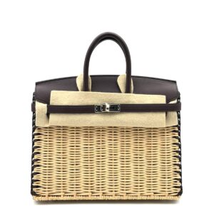 Hermes Birkin 25 Picnic Rouge Sellier Osier/Swift Palladium Hardware